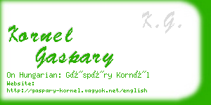 kornel gaspary business card